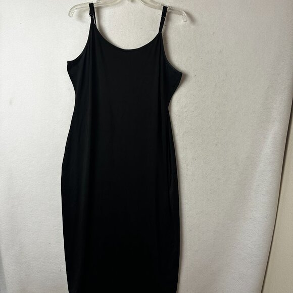 Lot of 2 slip dress sz XXL maxi neutral tan‎ and black adjustable minimalist - Picture 2 of 5